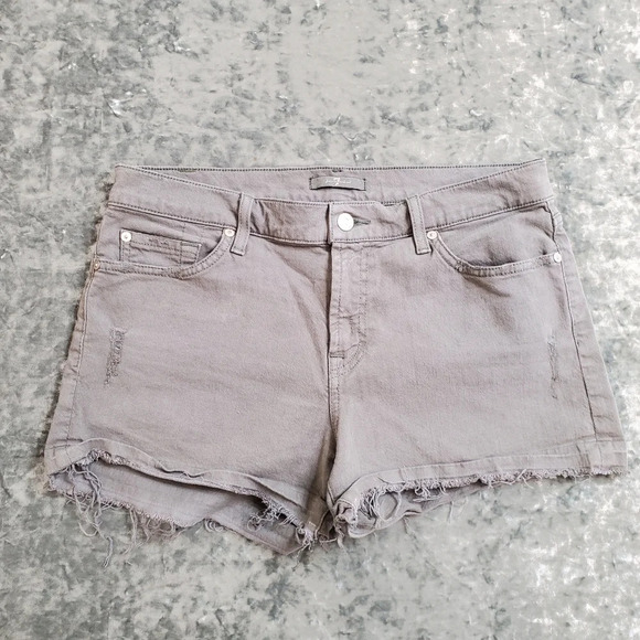 7 For All Mankind Denim Green Shorts - Picture 1 of 6